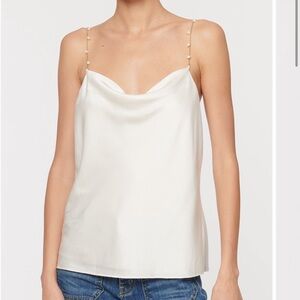 CAMI NYC White Silk Cami Top